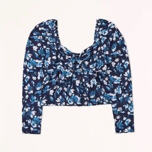 NWT A&F Size L Twist-Front Peplum Top